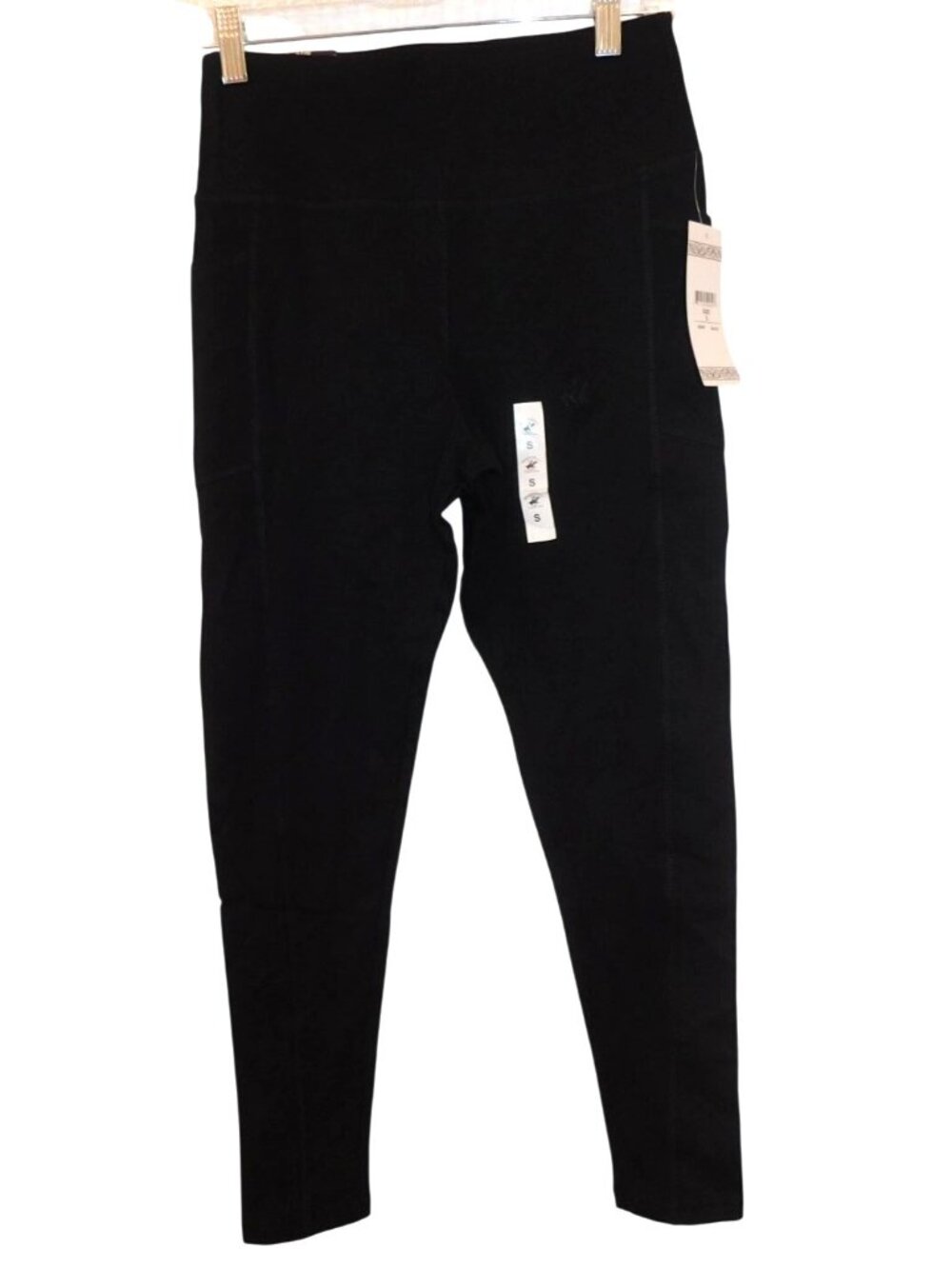 NWT Beverly Hills Polo Club Women Size S Small Black Athletic Leggings NEW